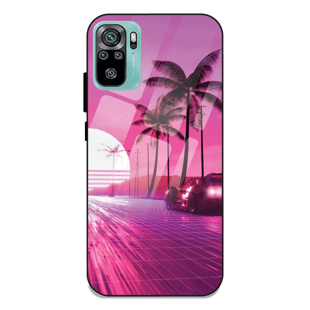 Retro Beach Synthwave - Glass Cases For Redmi Note 10