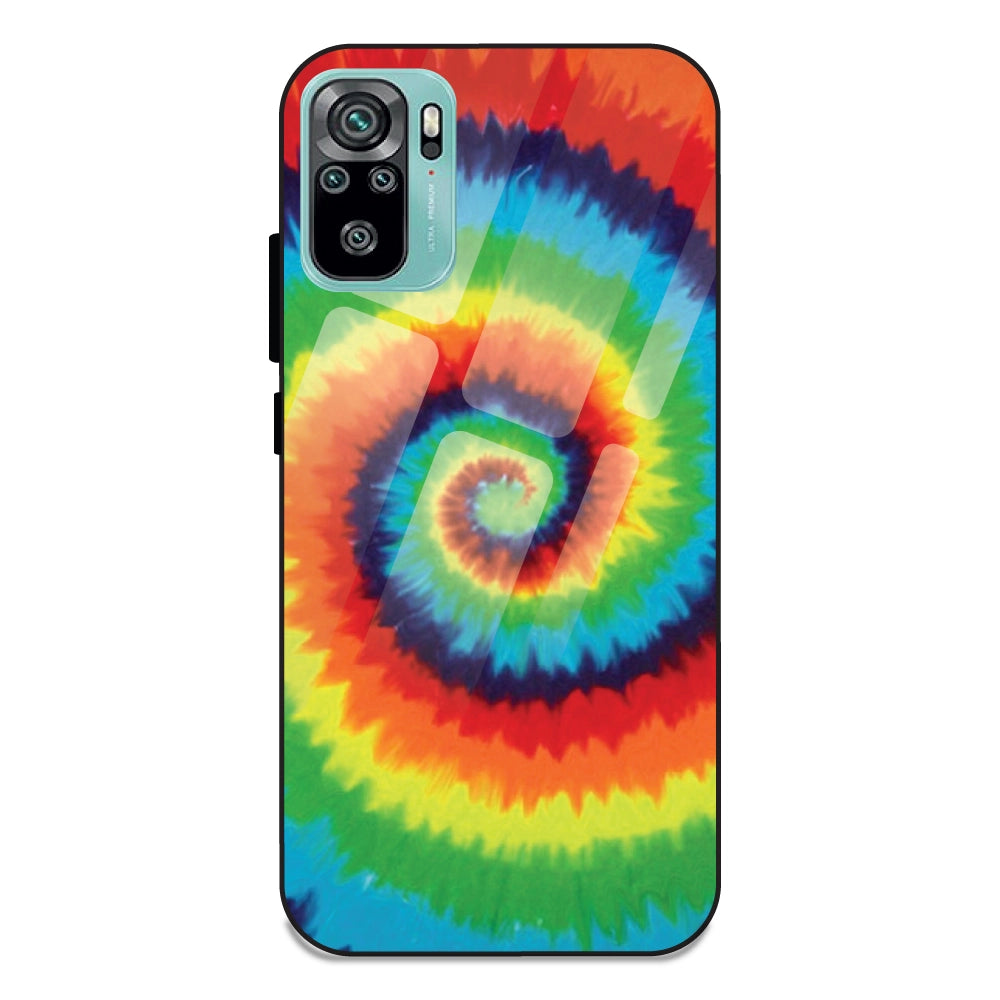 Rainbow Tie Dye - Glass Case For Redmi Note 10