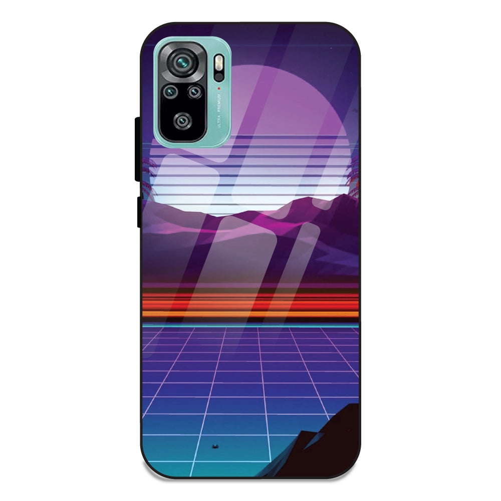 Electrofloor Synthwave - Glass Cases For Redmi Note 10