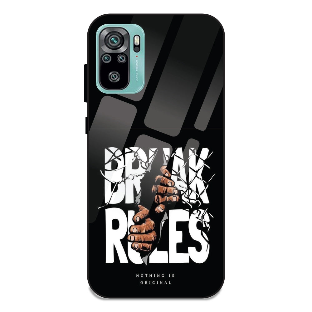 Break Rules - Glass Cases For Redmi Note 10S