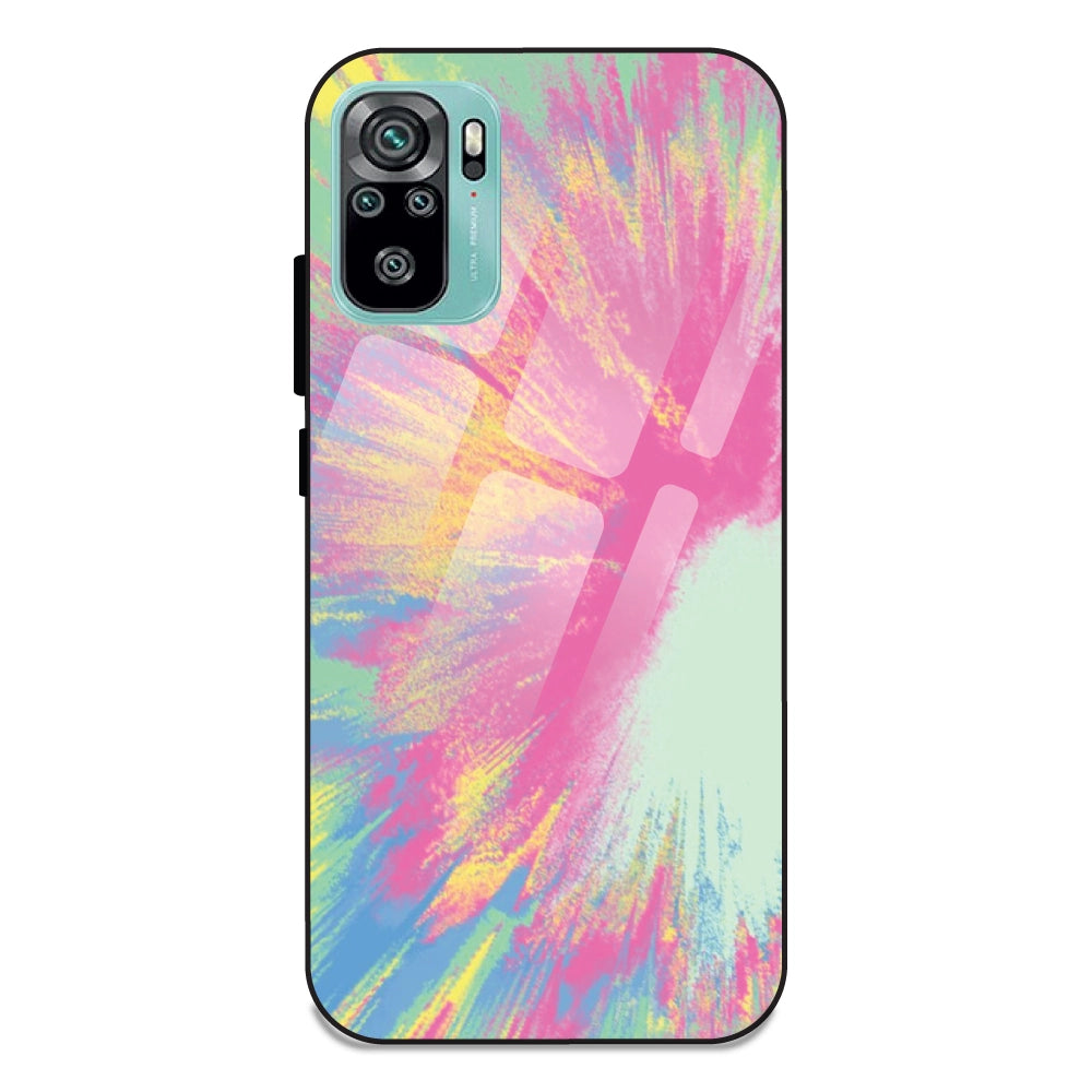Pastel Splash Tie Dye - Glass Case For Redmi Note 10S