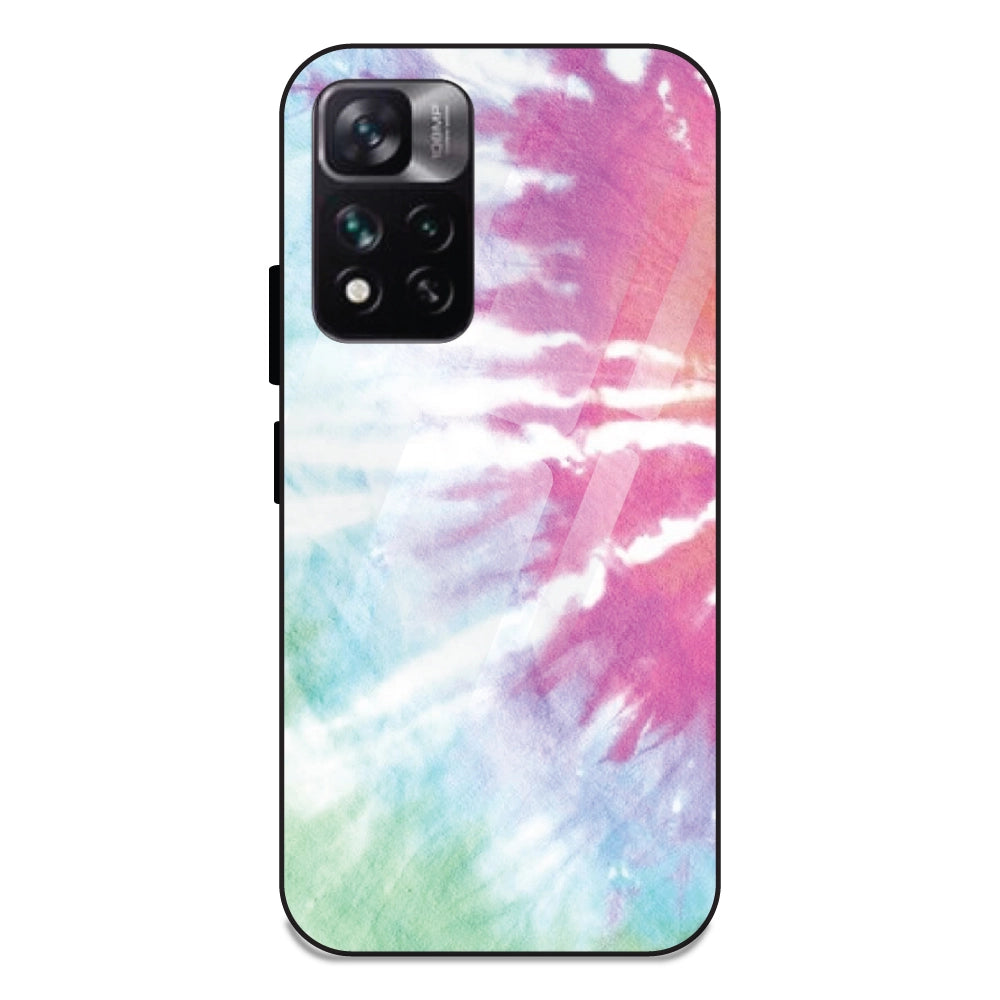 3 Color Splash Tie Dye - Glass Case For Redmi Note 11 5G