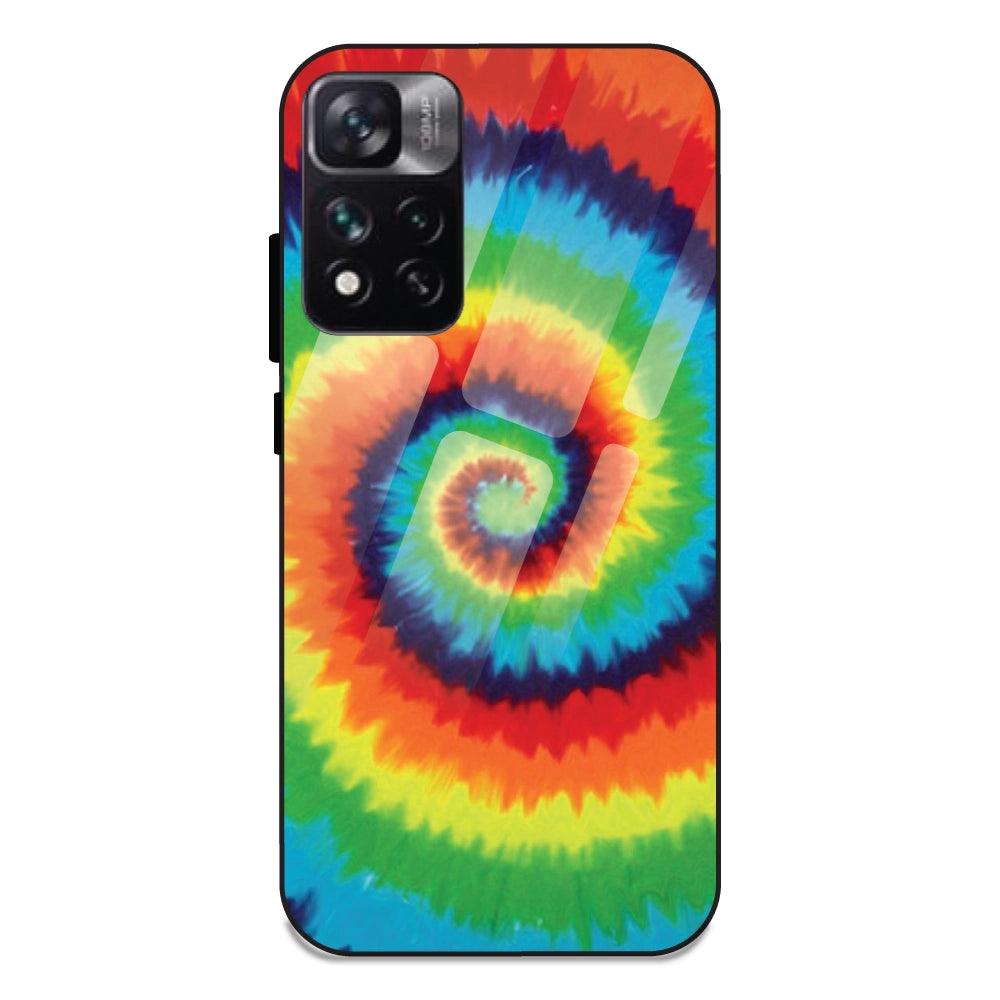 Rainbow Tie Dye - Glass Case For Redmi Note 11 5G