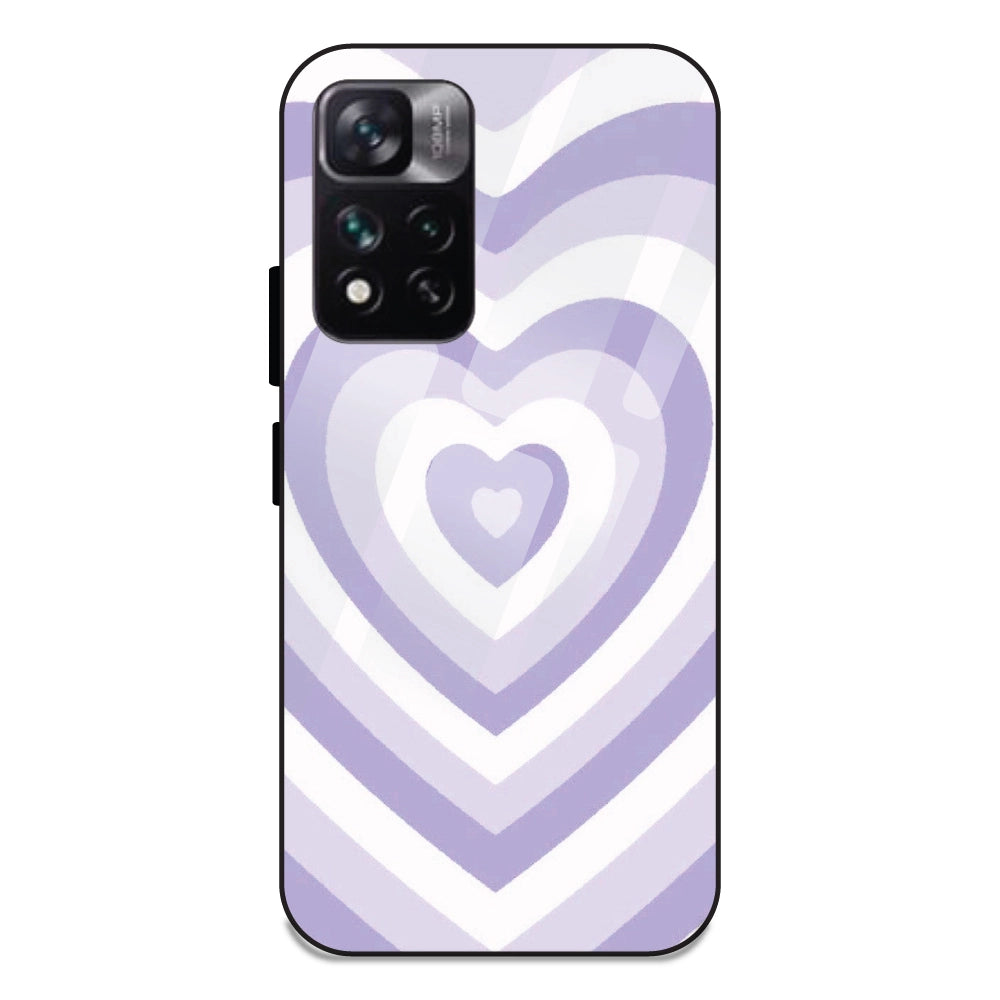 Blue Hearts - Glass Case For Redmi Note 11 5G