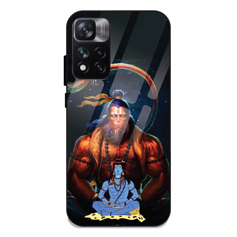 Lord Shiva & Lord Hanuman - Glass Cases For Redmi Note 11 5G