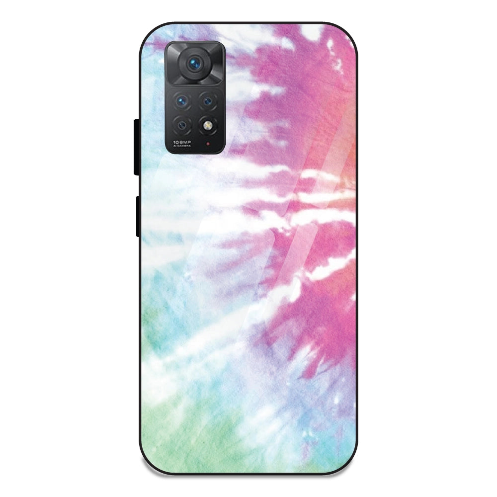 3 Color Splash Tie Dye - Glass Case For Redmi Note 11 Pro 4G