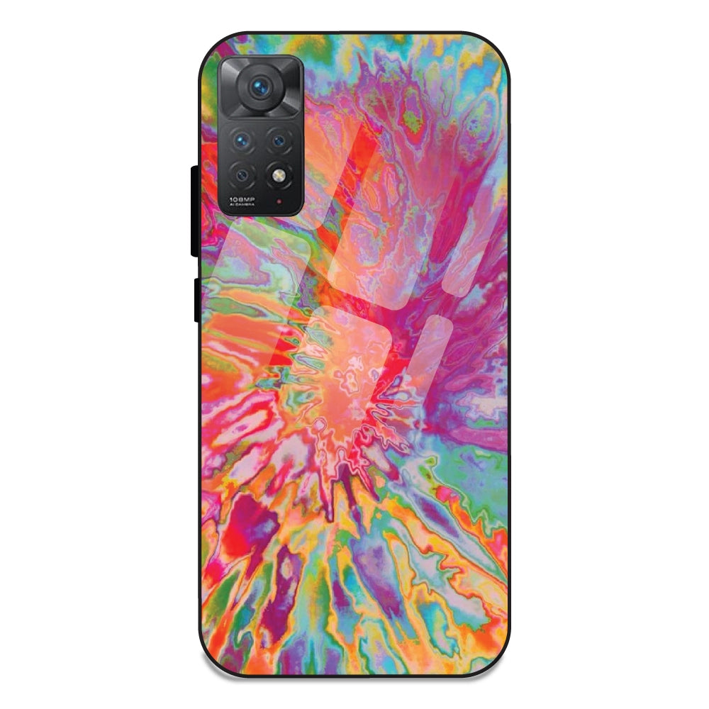 Orange Splash Tie Dye - Glass Case For Redmi 11 Pro 4G