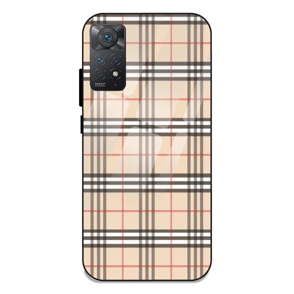 Yellow Checks - Glass Case For Redmi Models