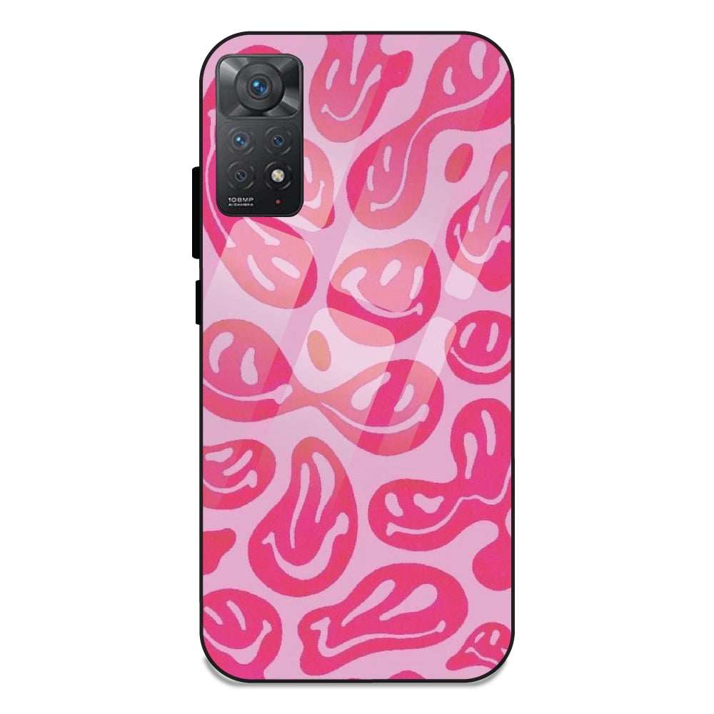 Pink Smilies - Glass Case For Redmi 11 Pro 4G