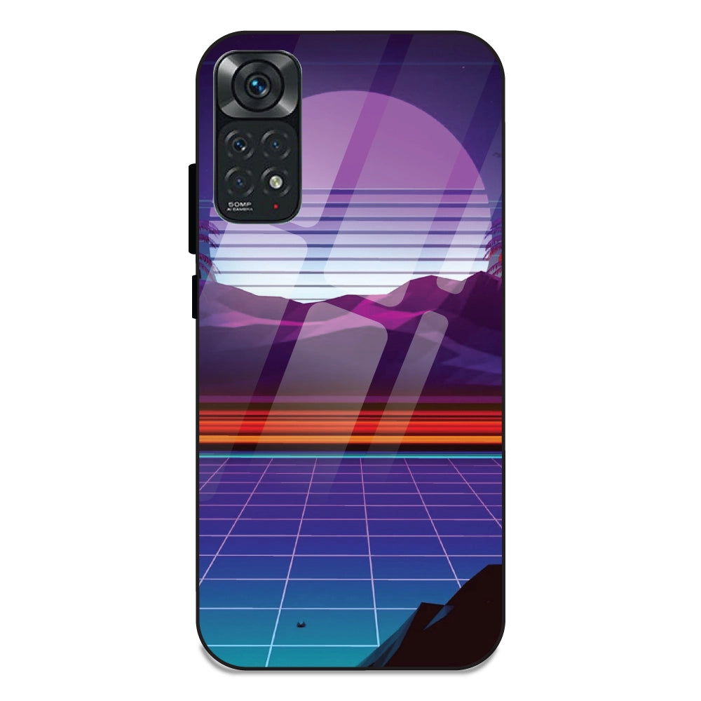 Electrofloor Synthwave - Glass Cases For Redmi Note 11