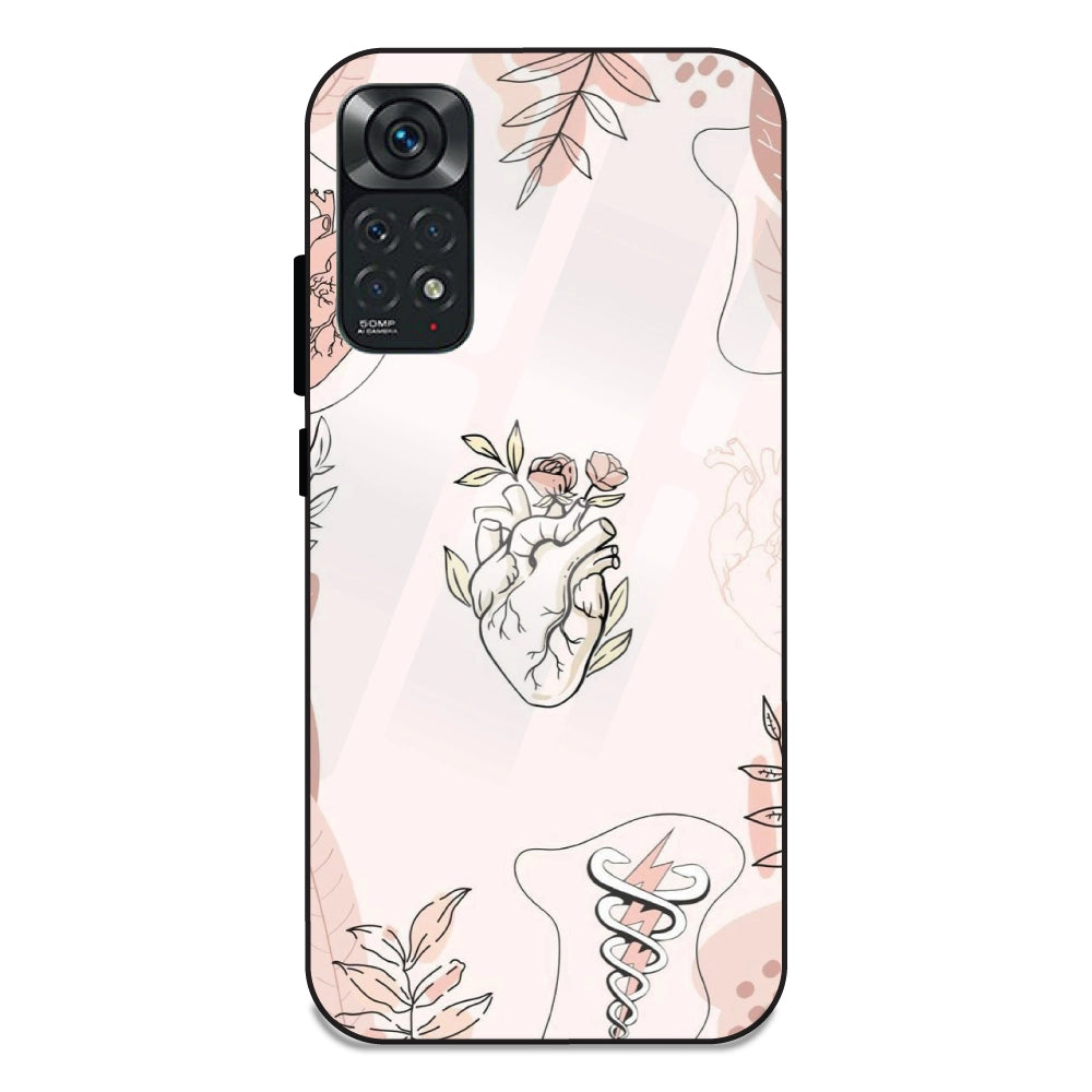 Hearts And Flowers - Glass Cases For Redmi Note 11