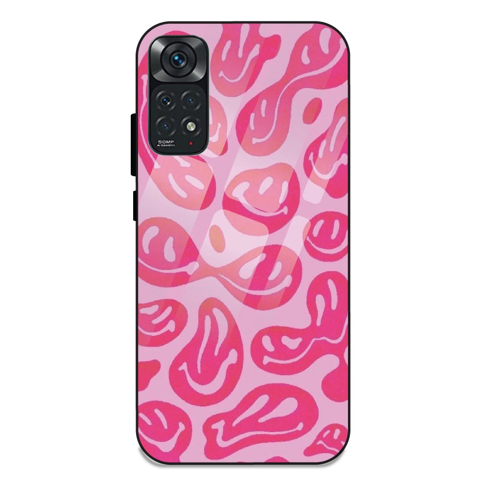 Pink Smilies - Glass Case For Redmi Note 11