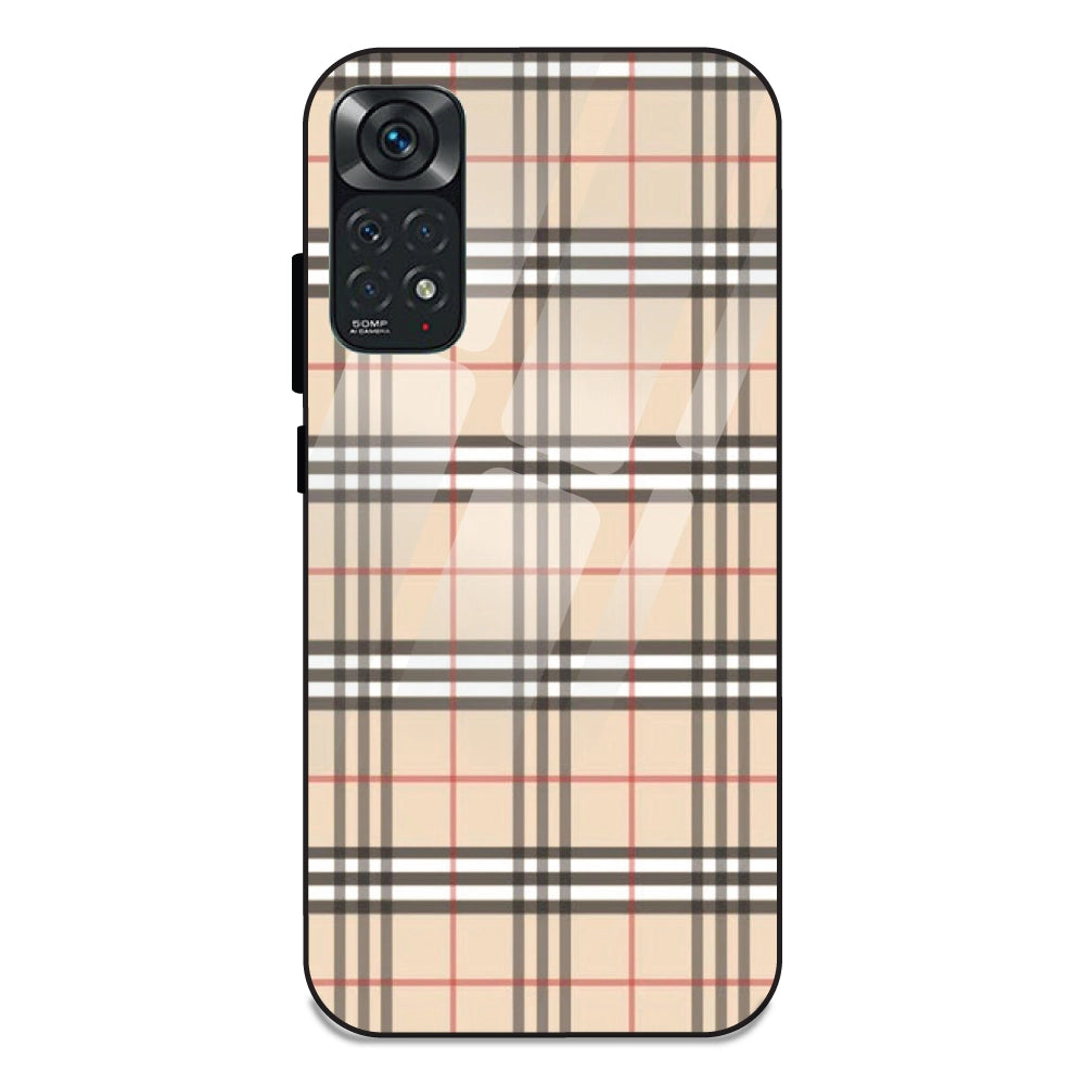 Yellow Checks - Glass Case For Redmi Models