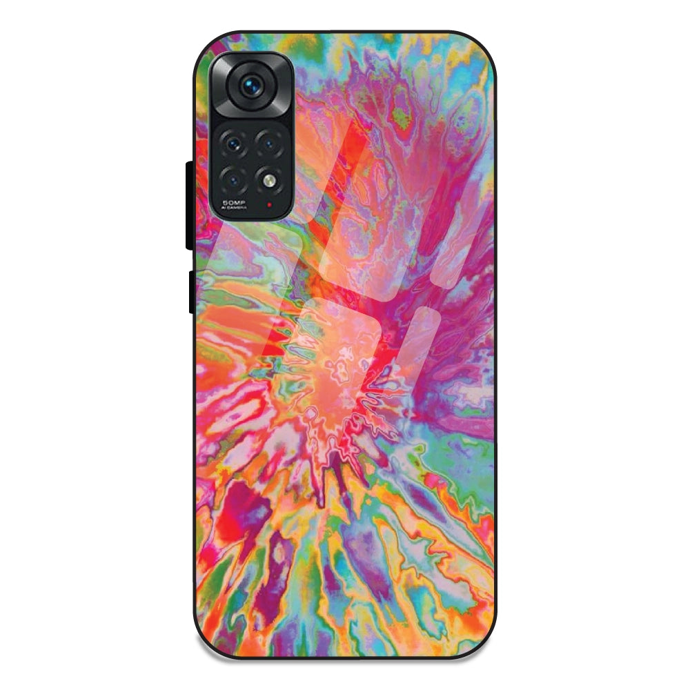Orange Splash Tie Dye - Glass Case For Redmi Note 11S