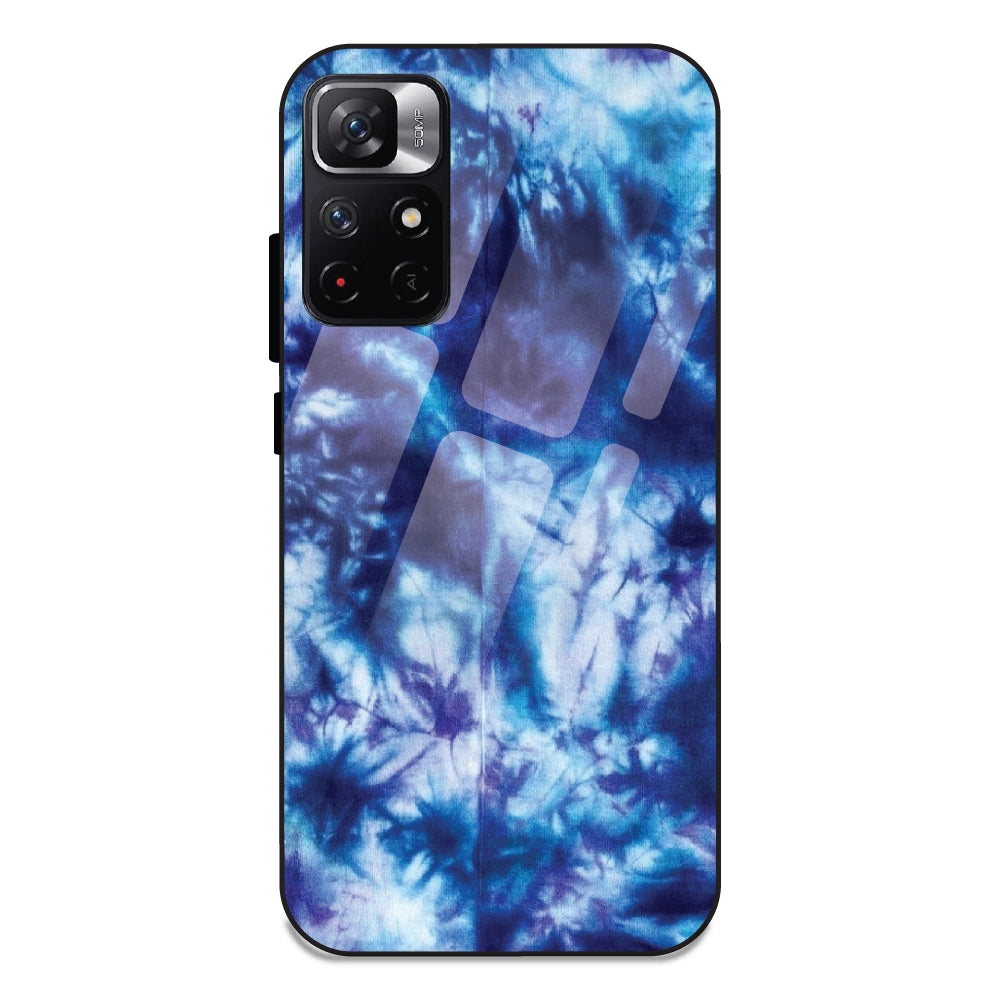 Dark Blue Tie Dye - Glass Case For Redmi Note 11T
