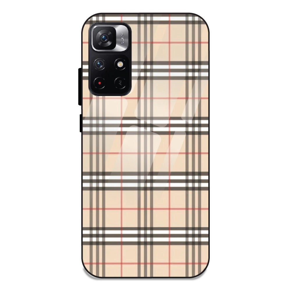 Yellow Checks - Glass Case For Redmi Models