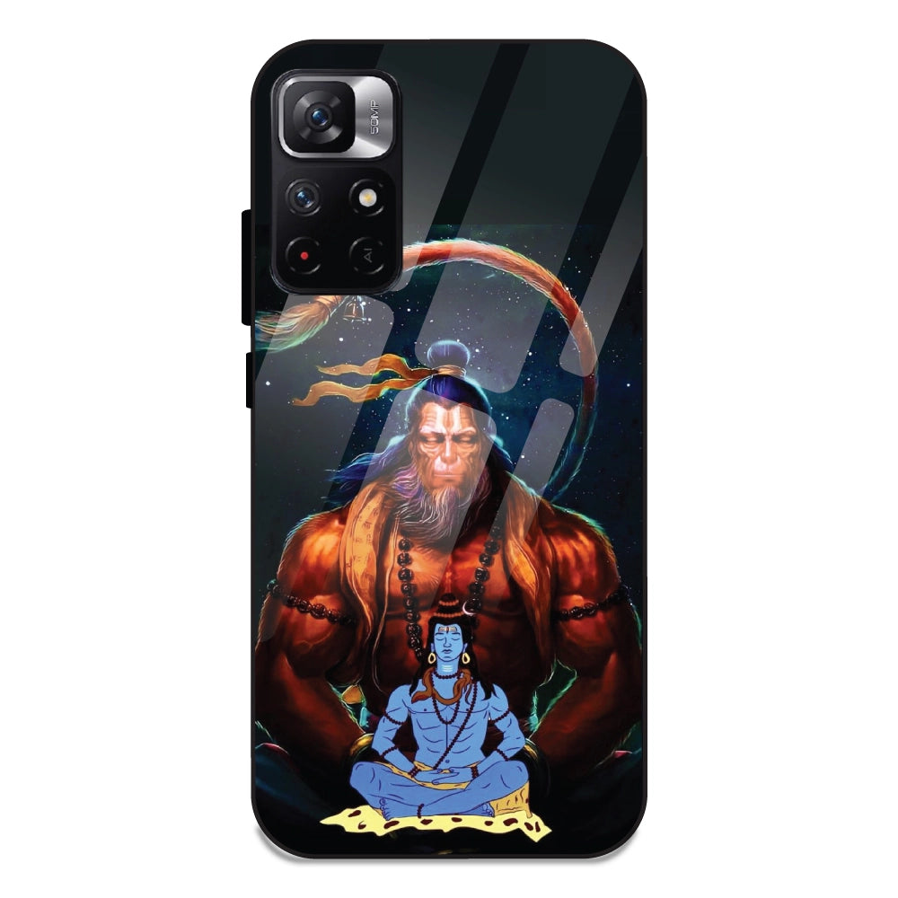 Lord Shiva & Lord Hanuman - Glass Cases For Redmi Note 11T