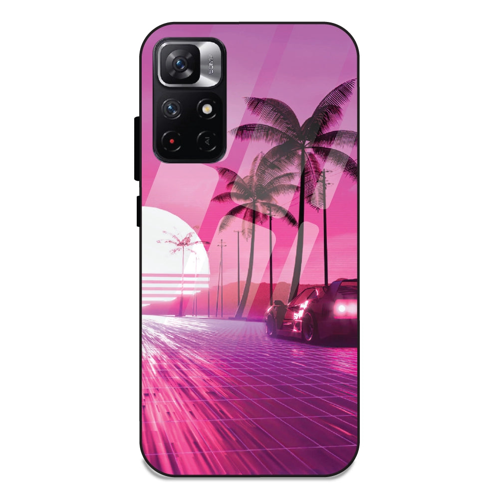 Retro Beach Synthwave - Glass Cases For Redmi Note 11T