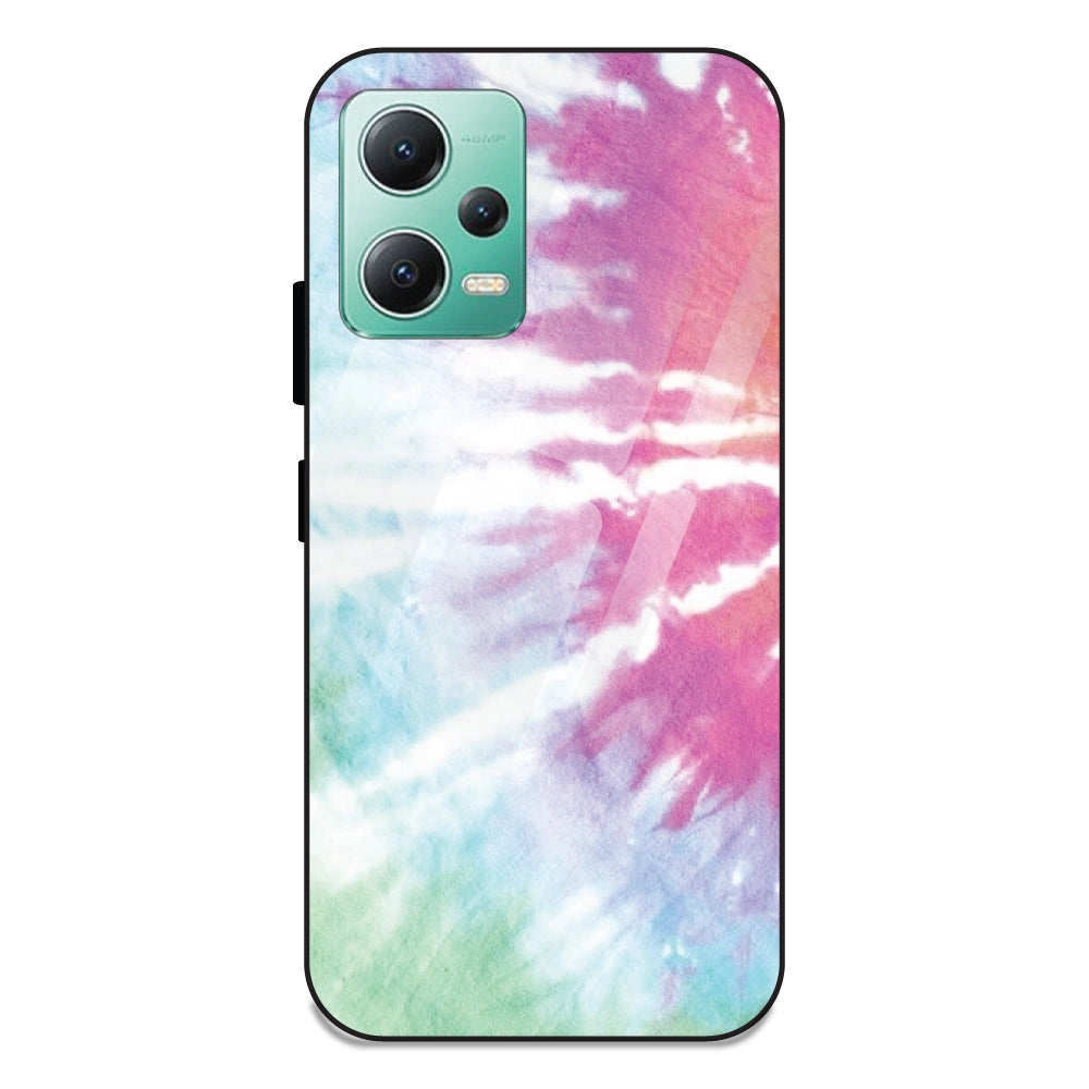 3 Color Splash Tie Dye - Glass Case For Redmi Note 12 5G