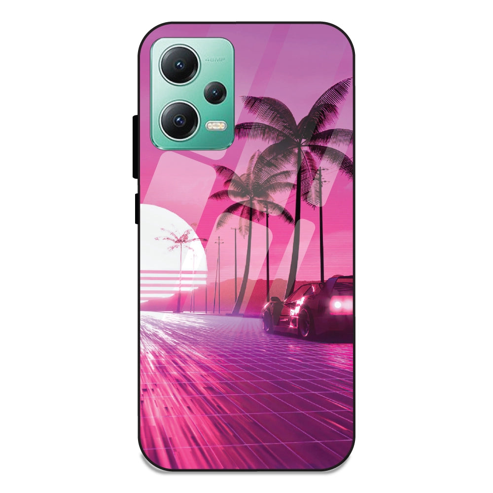 Retro Beach Synthwave - Glass Cases For Redmi Note 12 5G