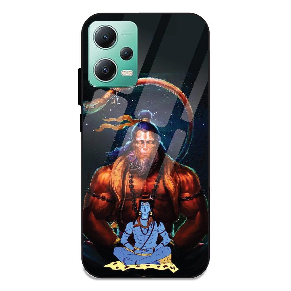 Lord Shiva & Lord Hanuman - Glass Cases For Redmi Note 12 5G