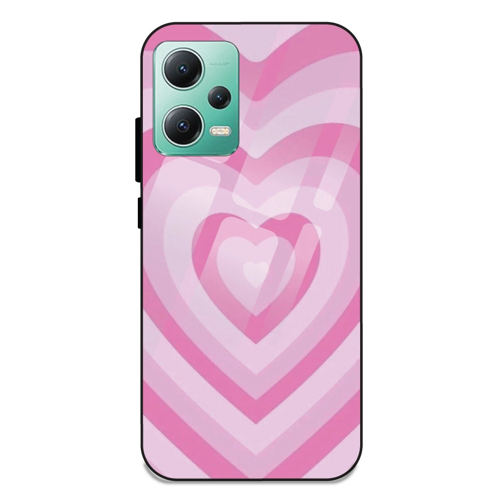 Pink Hearts - Glass Case For Redmi Note 12 5G