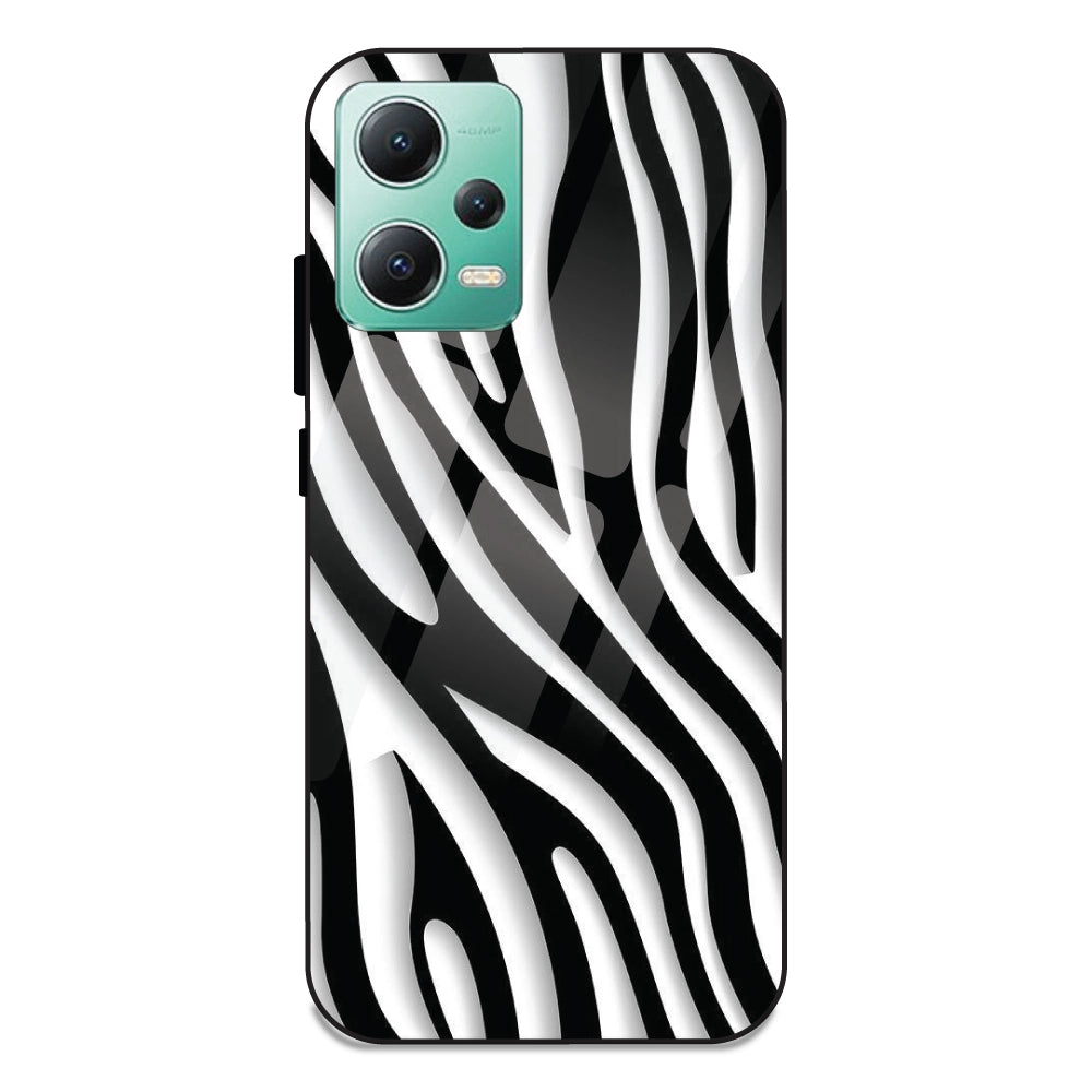 Zebra Print - Glass Case For Redmi Note 12 5G