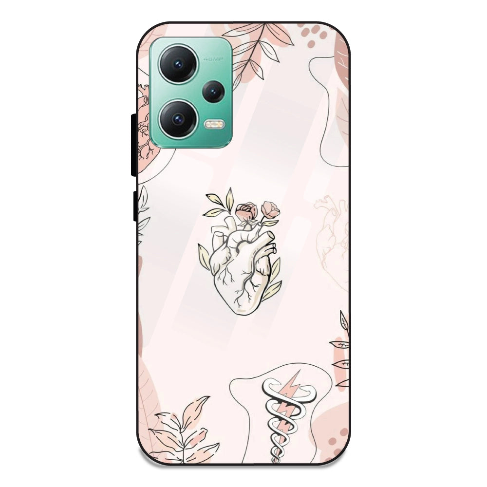 Hearts And Flowers - Glass Cases For Redmi Note 12 5G