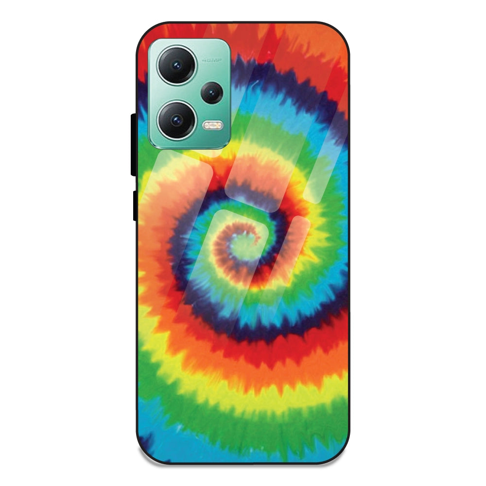 Rainbow Tie Dye - Glass Case For Redmi Note 12 5G