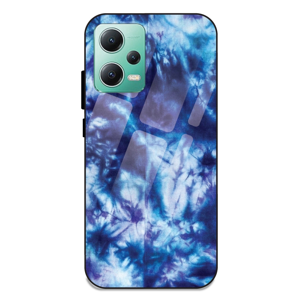 Dark Blue Tie Dye - Glass Case For Redmi Note 12 5G