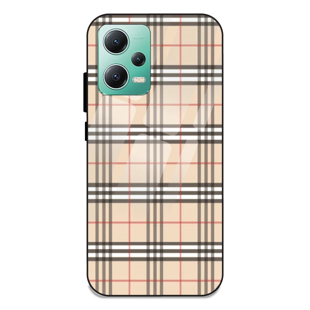 Yellow Checks - Glass Case For Redmi Models