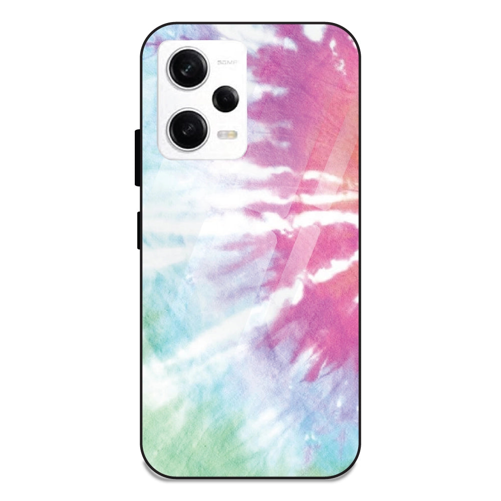 3 Color Splash Tie Dye - Glass Case For Redmi Note 12 Pro 5G