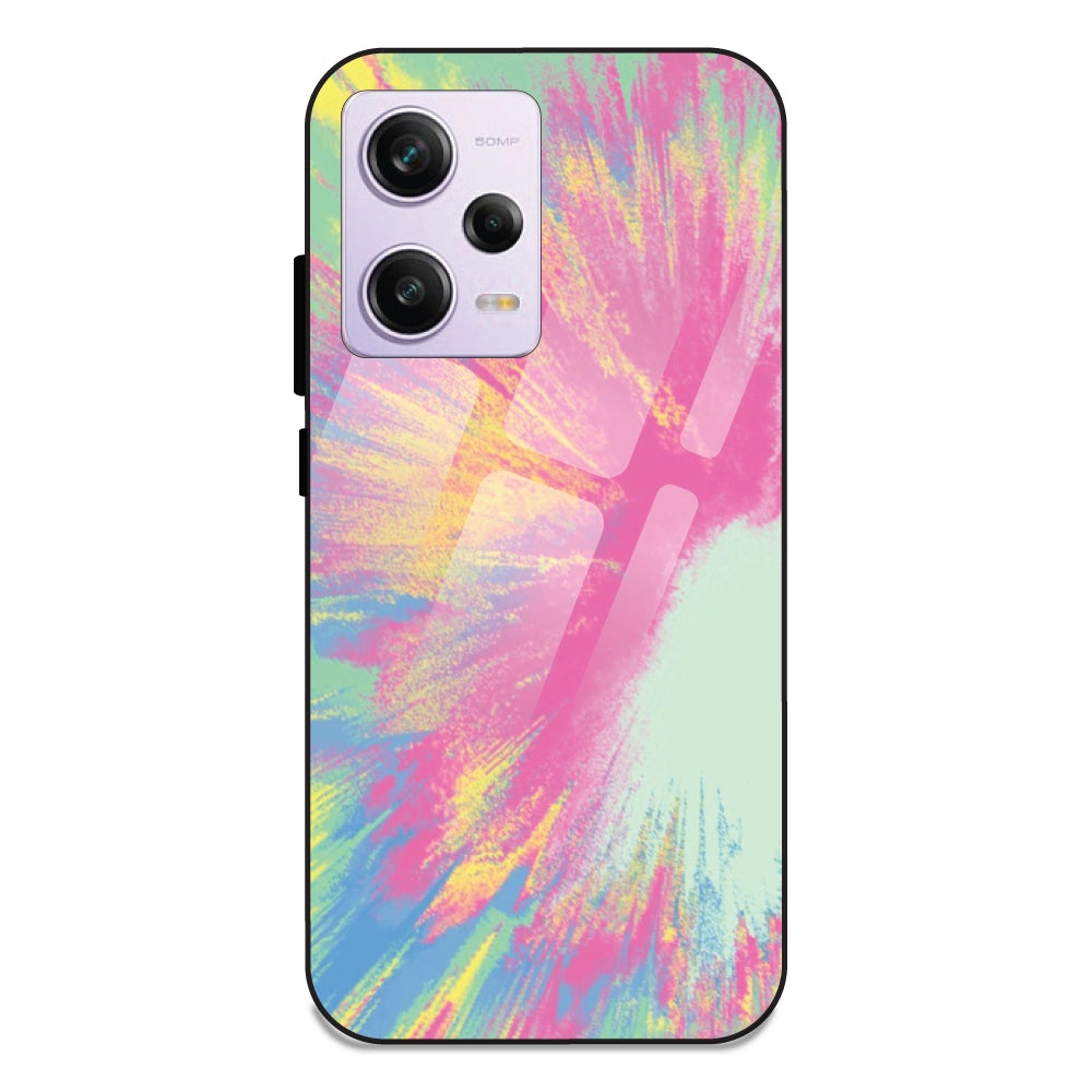 Pastel Splash Tie Dye - Glass Case For Redmi Note 12 Pro Plus