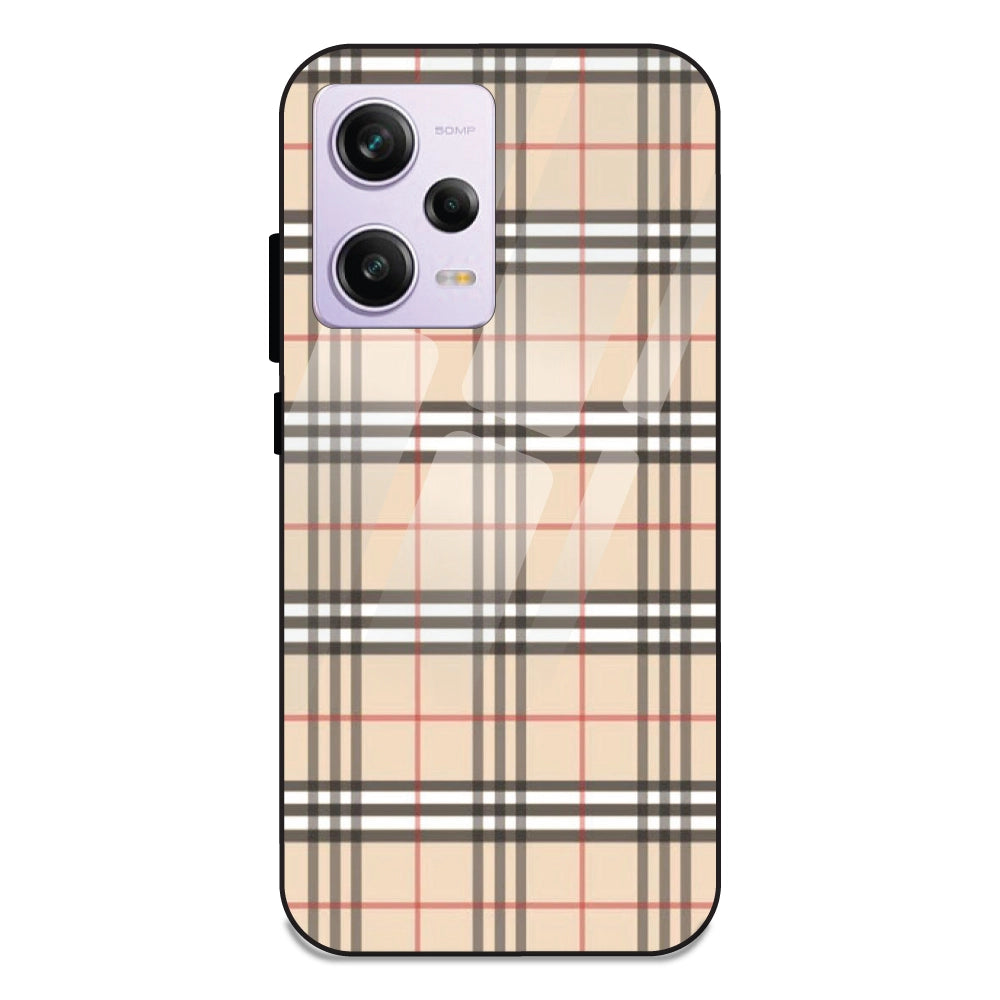 Yellow Checks - Glass Case For Redmi Models