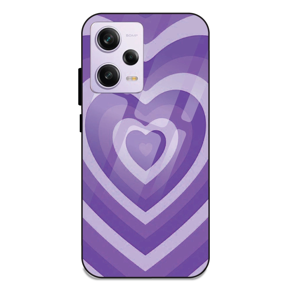 Purple Hearts - Glass Case For Redmi Note 12 Pro Plus