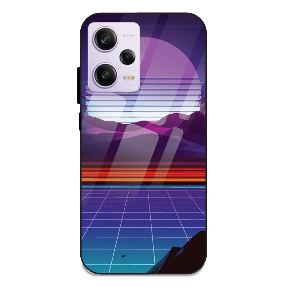 Electrofloor Synthwave - Glass Cases For Redmi Note 12 Pro Plus