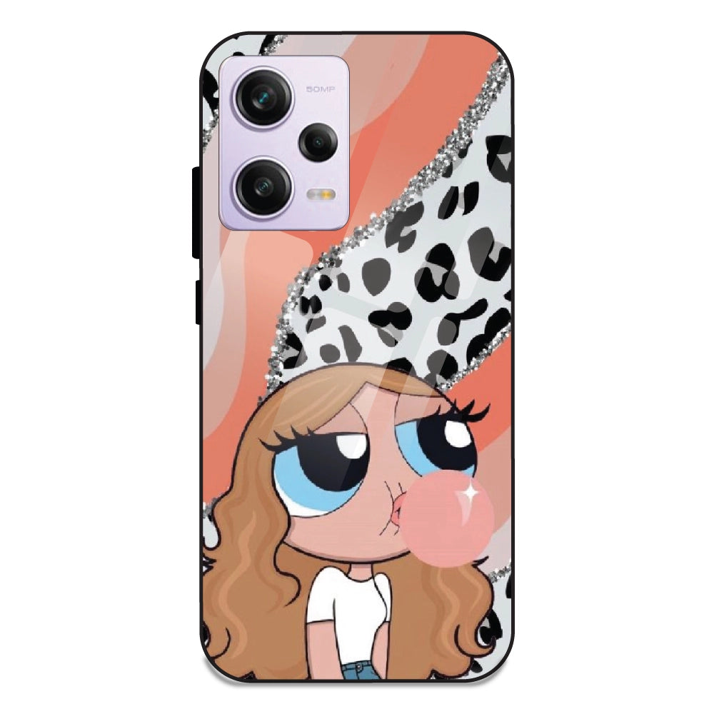 Peach Print Baddie Girl - Glass Case For Redmi Note 12 Pro Plus