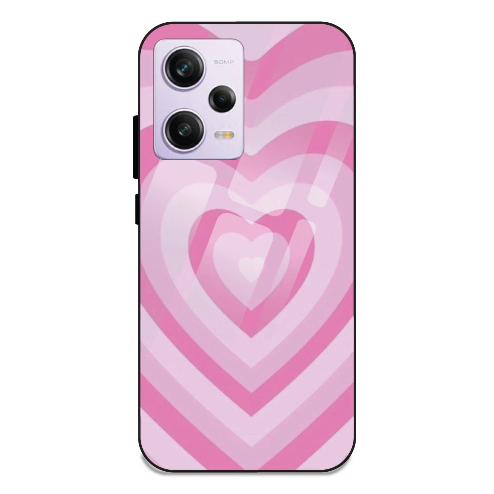 Pink Hearts - Glass Case For Redmi Note 12 Pro Plus