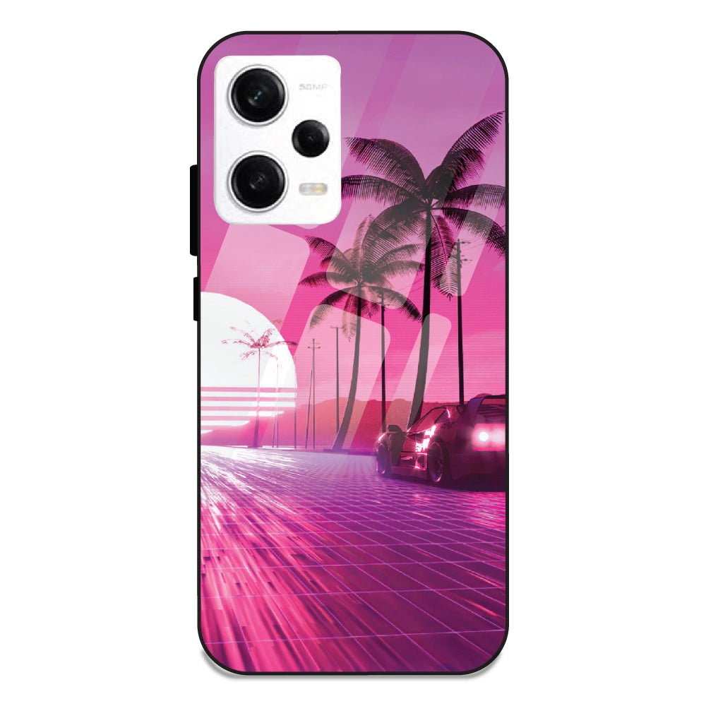 Retro Beach Synthwave - Glass Cases For Redmi Note 12 Pro