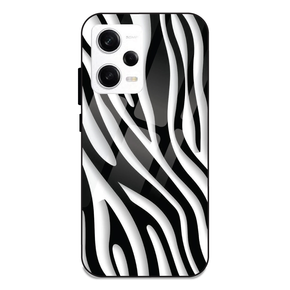 Zebra Print - Glass Case For Redmi Note 12 Pro