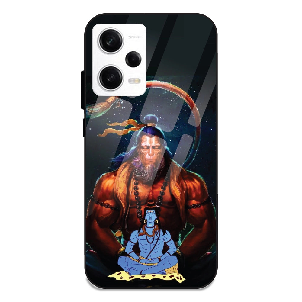 Lord Shiva & Lord Hanuman - Glass Cases For Redmi Note 12 Pro