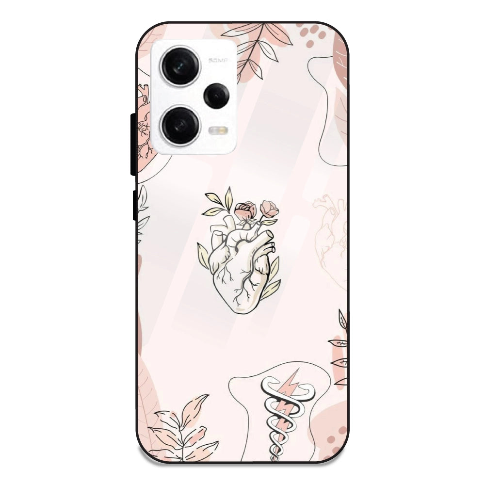 Hearts And Flowers - Glass Cases For Redmi Note 12 Pro