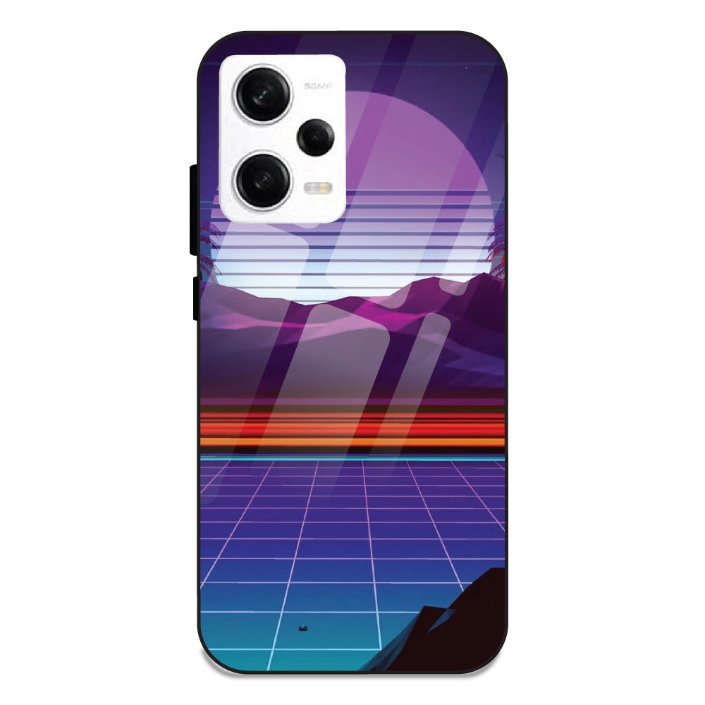 Electrofloor Synthwave - Glass Cases For Redmi Note 12 Pro