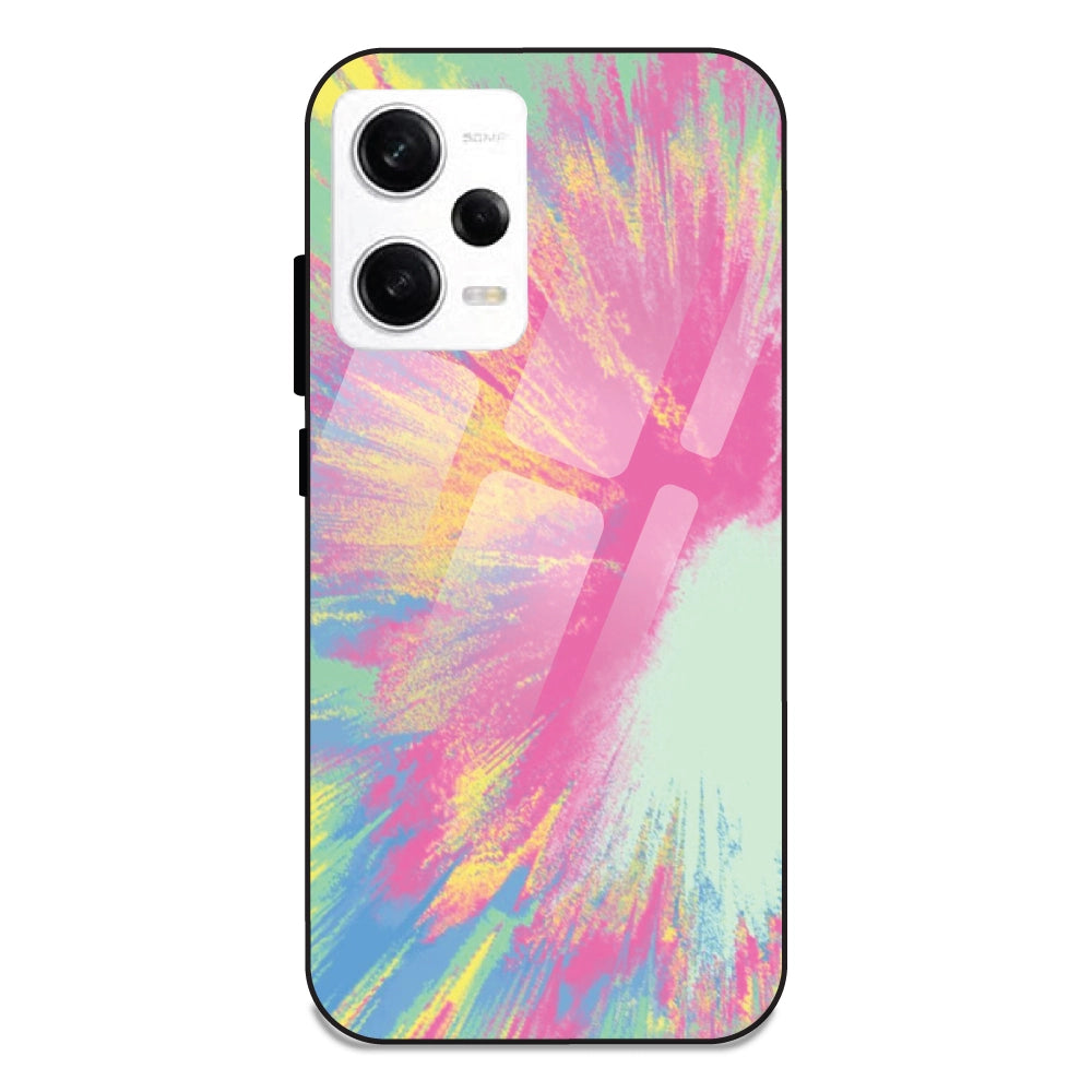 Pastel Splash Tie Dye - Glass Case For Redmi Note 12 Pro