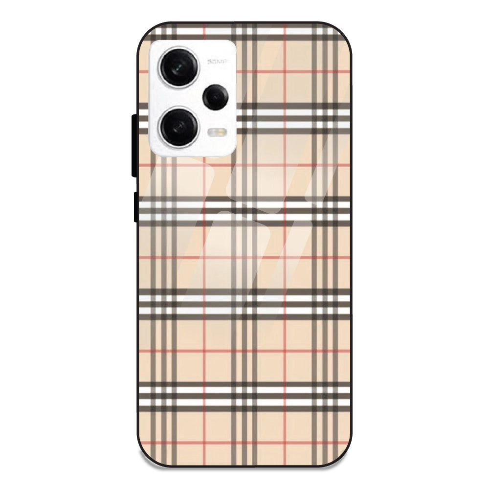Yellow Checks - Glass Case For Redmi Models