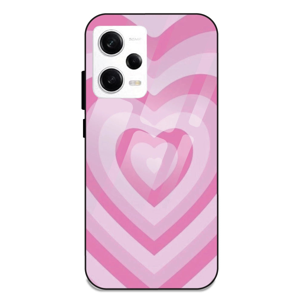 Pink Hearts - Glass Case For Redmi Note 12 Pro