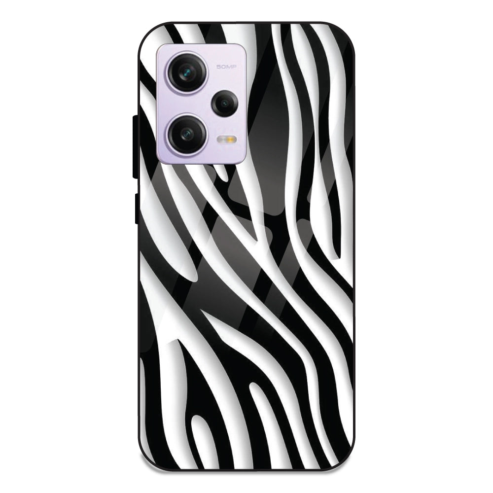 Zebra Print - Glass Case For Redmi Note 12 Pro Plus