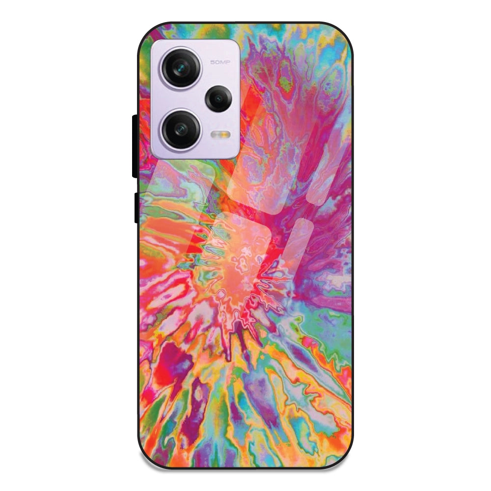 Orange Splash Tie Dye - Glass Case For Redmi Note 12 Pro Plus