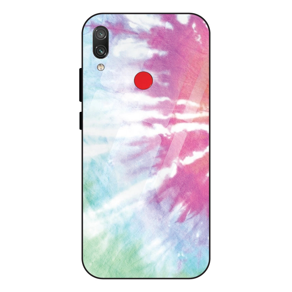 3 Color Splash Tie Dye - Glass Case For Redmi Note 7 Pro