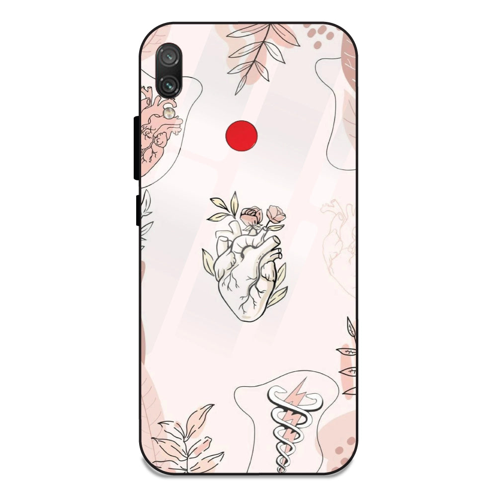 Hearts And Flowers - Glass Cases For Redmi Note 7
